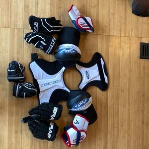Various ice hockey equipment. All youth.